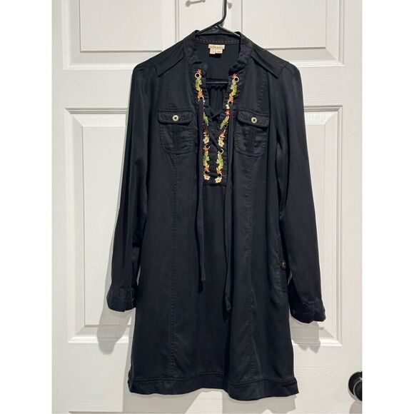 Anthropologie Holding Horses Imogen Floral Embroidered Shirt Dress Size 2 US - Picture 2 of 14